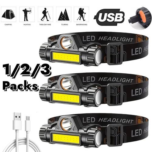 high bright rechargeable 1 2 3pcs headlight long range hard hat light clips hands headlamp with magnetic base adjustable strong bald headlight flashlight used for outdoor running hiking camping fishing hunting