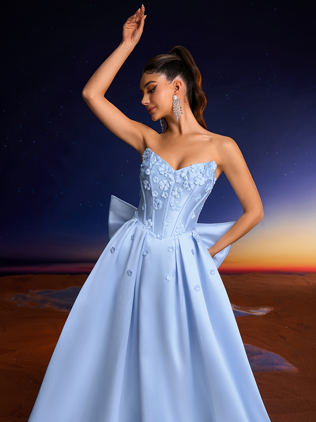 womens formal evening gown 3d handmade floral - Temu Bahrain