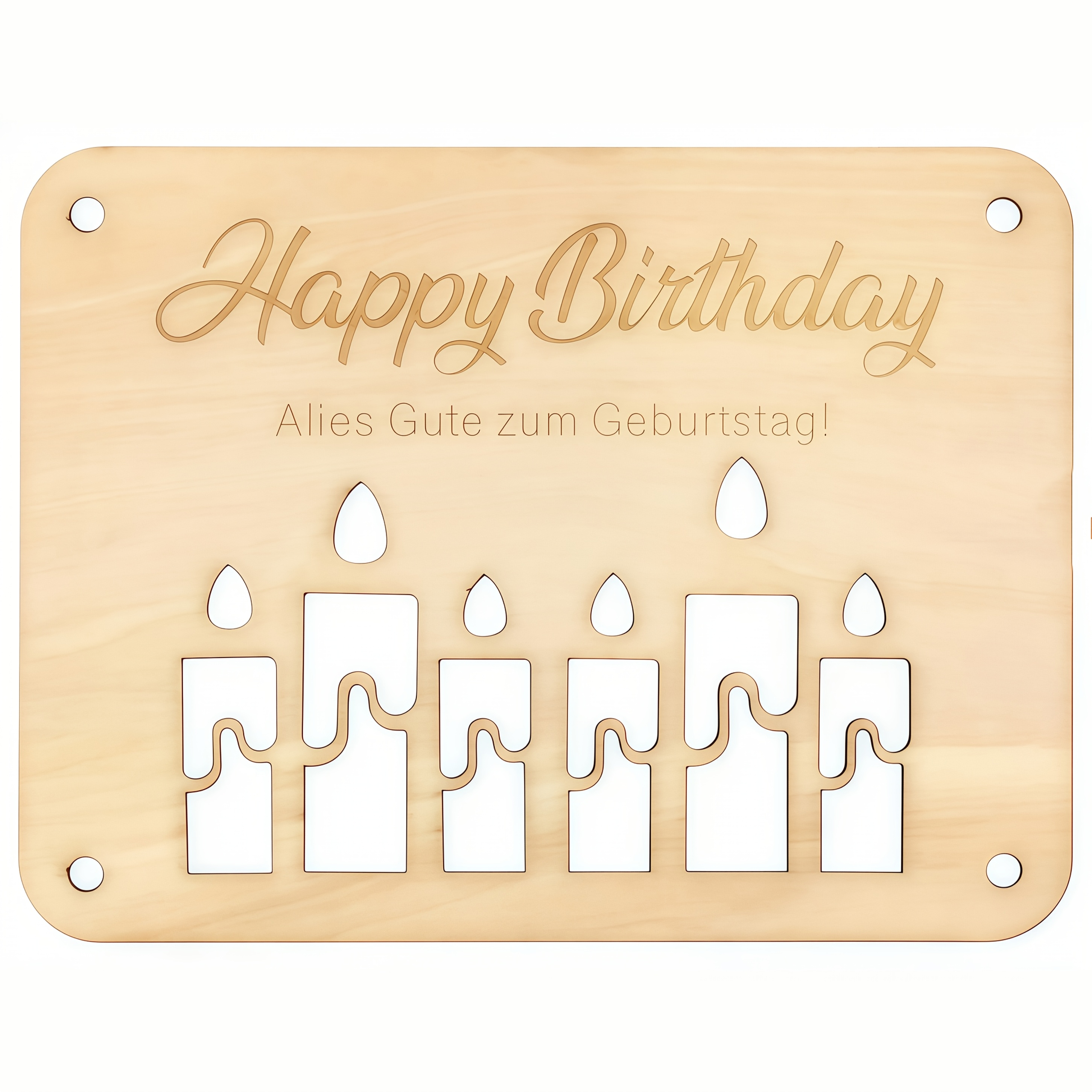 1pc, Wooden Guest Book, English And German Greetings: Happy Birthday, Cash Holder, Wallet, Suitable As A Birthday Gift For , Laser Cut Shape, Unique Creative Gift Packaging, Rectangle, 4x6 Inches