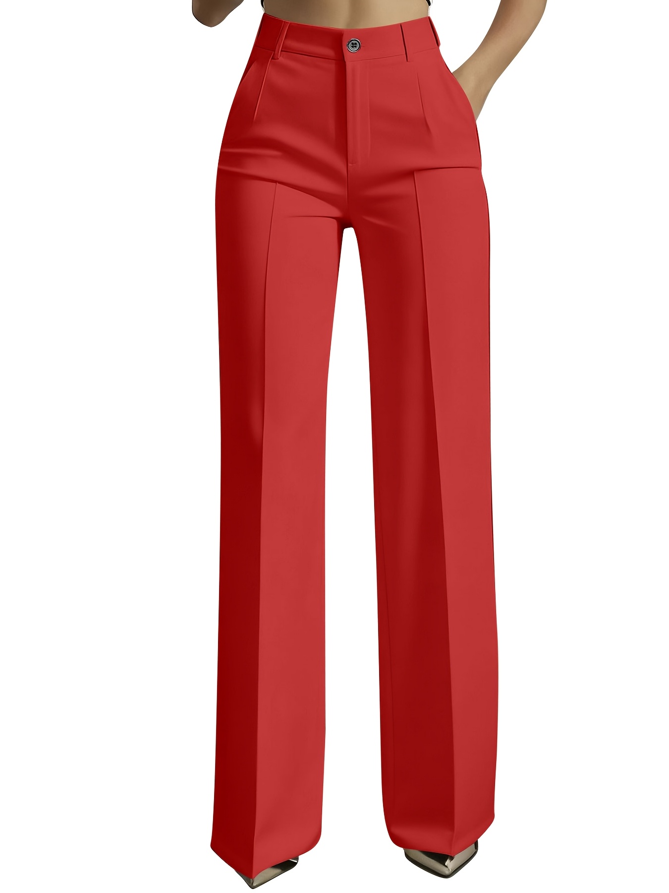 open lace back dress Nadine Merabi Beatrice Trousers in Red