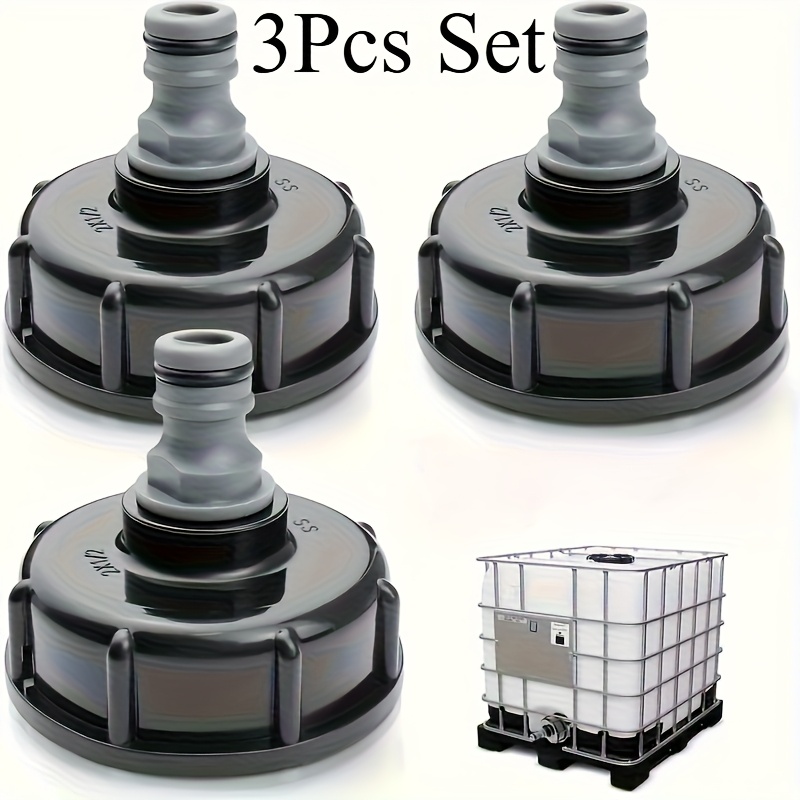 Image of 3pcs Ibc Adapter Set, 1/2" Connector, Thread Standard For Garden Hose & Ibc Tank, Smooth Flow, Acid & Resistant, Low Temperature Compatible, Easy Installatio