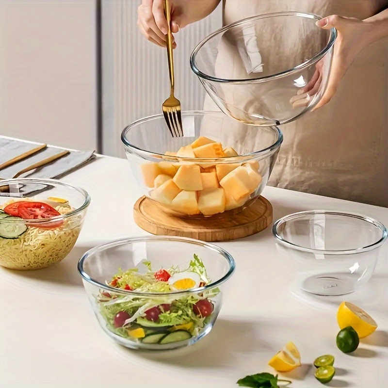 Clear Glass Ikea Glass Bowl Microwave Safe Thickened High