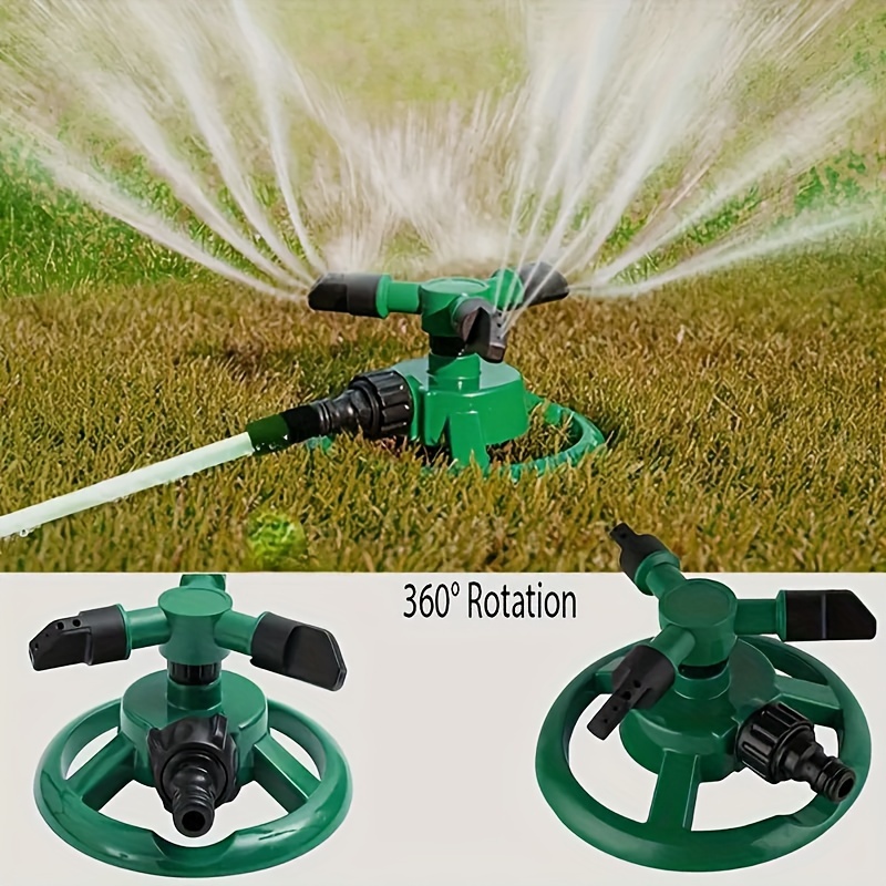 

360-degree Rotating Lawn Sprinkler, 1 Pc Plastic Garden Irrigation System, Tow-behind-style Sprinkler With Multiple Components For Outdoor Watering And Plant Irrigation