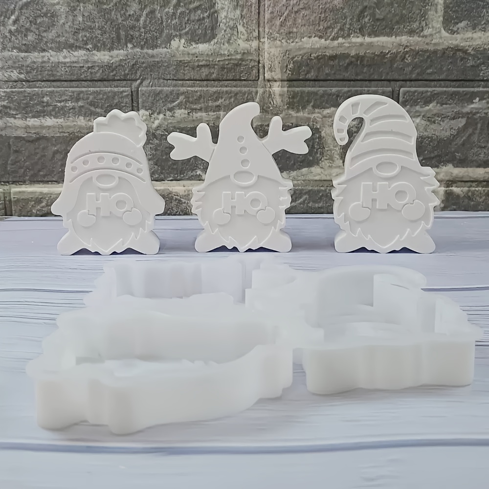 1pc Resin Mold, Christmas And Christmas 3 Combination Gnome Shaped Diy Ornament