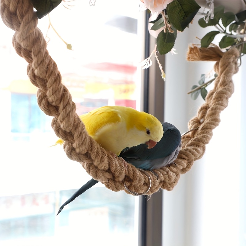Image of 1pc | Rope Swing | Extra Thick & Long Hanging Climbing Rope | Parrot Rope Swing Toy | Suitable For Large, Medium & Small Parrots And | Hung In Cage | For Outdoor Use | Hung Horizontally Or | Expands