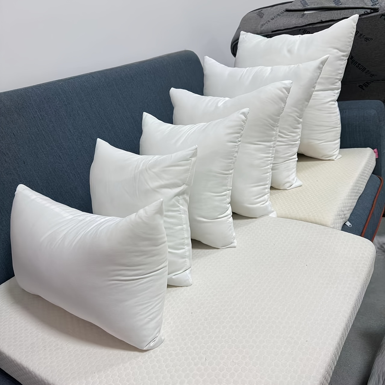 4pcs white high elastic throw pillow core sofa   square pillow core for car lumbar pillow core for bedroom details 2