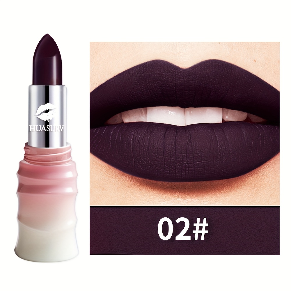 Image of Dark Purple Matte Lipstick, Long-lasting Moisturizing Without Drying, Gothic Style, Vampire Lipstick, Suitable For Halloween, Cosplay, And Parties