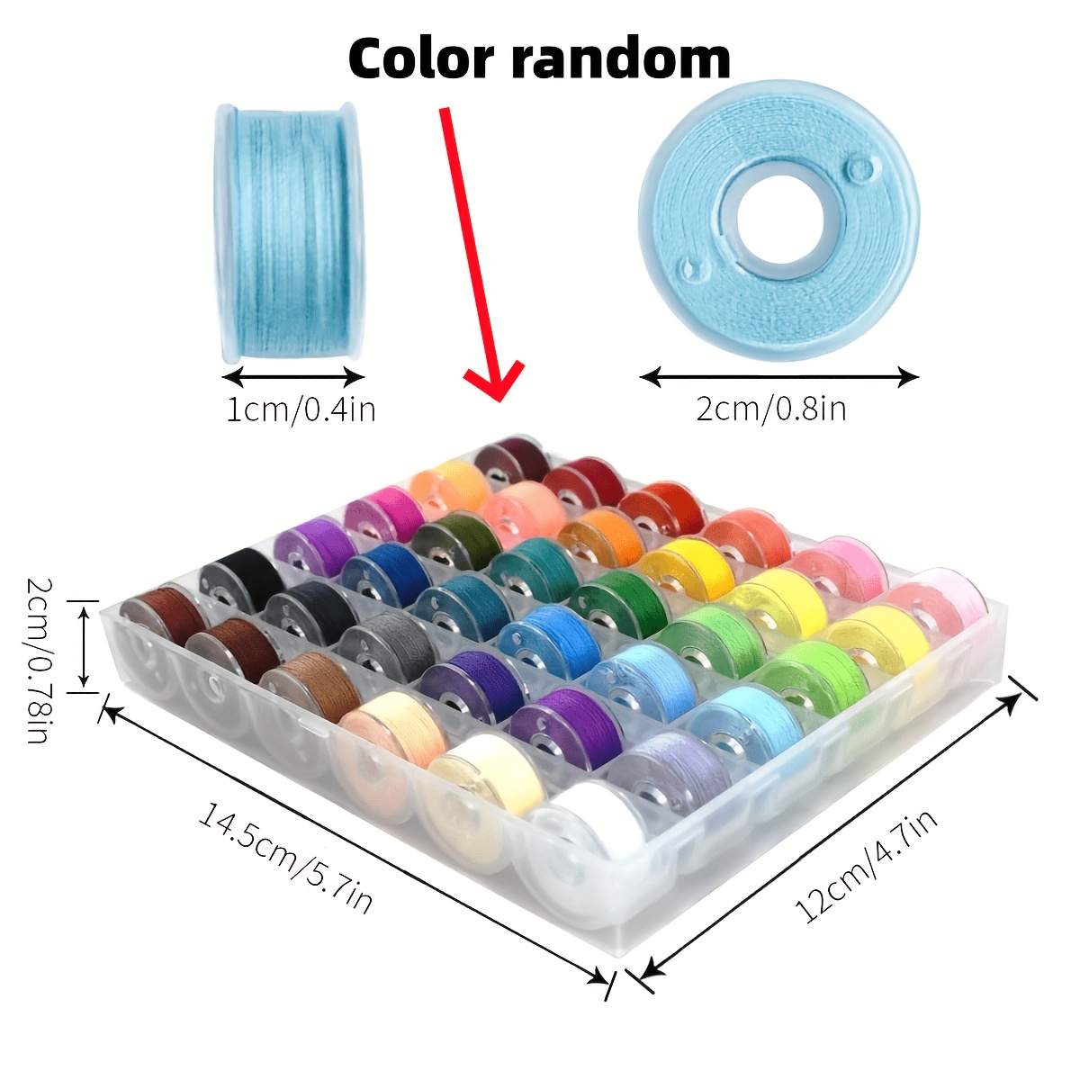 TEMU 36 Colors Random Set Bobbin Thread Polyester Thread Spools Sewing Machine Bobbins With Storage Box For Embroidery Sewing Accessories