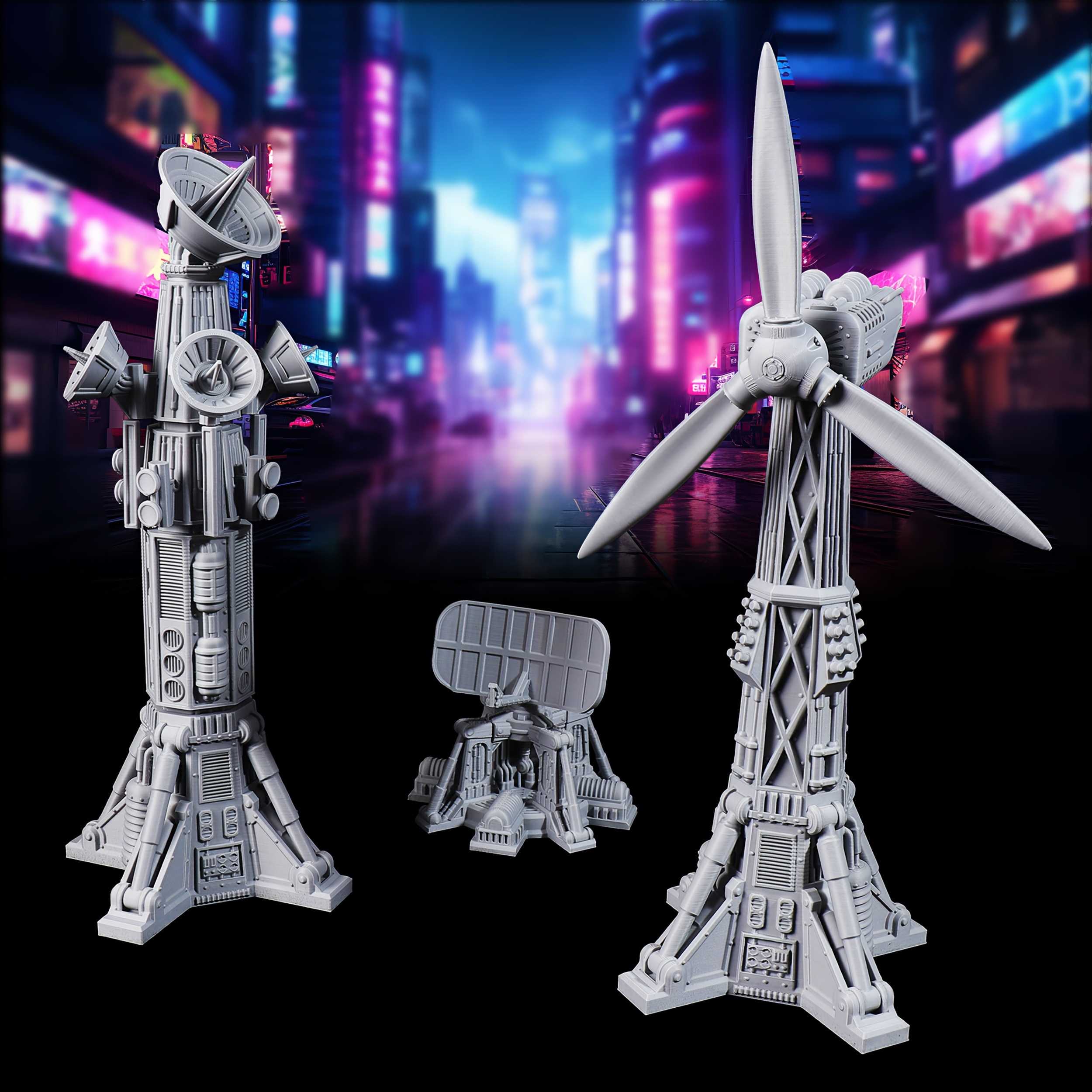 Sci-Fi Miniature Terrain Accessories, Diorama Structures
