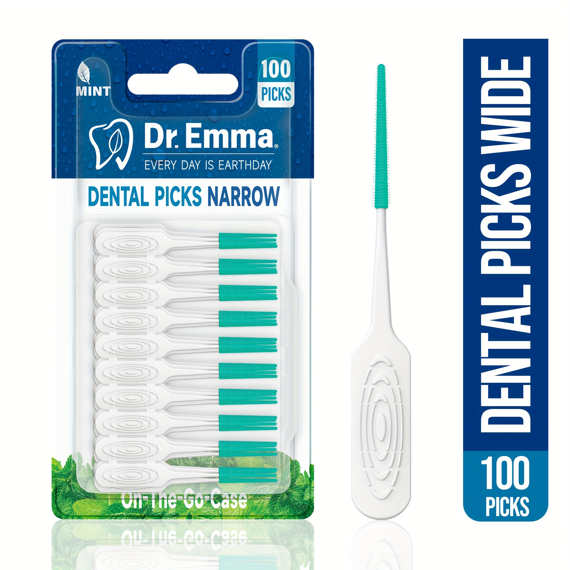 Image of 100pcs Of Slim Dental Picks With A Mint Flavor, Made Of Soft Rubber, Designed For As Brush Picks