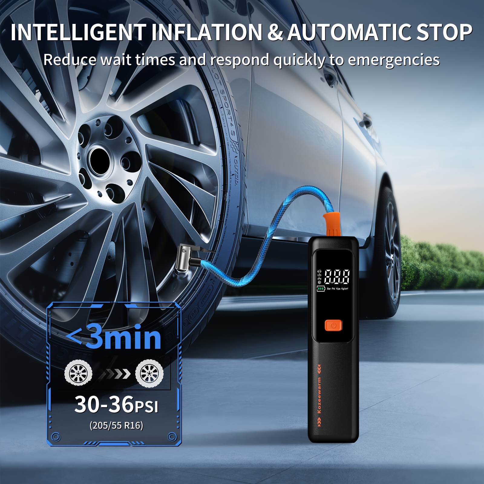 Air Pump For Car Tires, Tire Inflator Portable Air Compressor, Tire Air Pump For Car, Suitable For Bicycle Tires, Motorcycle Tires, And Various Types Of Balls, Portable Air Compressor For Tire Inflator, Tire Pressure Gauge, Car Accessories 2 Air Pump For Car Tires, Tire Inflator Portable Air Compressor, Tire Air Pump For Car, Suitable For Bicycle Tires, Motorcycle Tires, And Various Types Of Balls, Portable Air Compressor For Tire Inflator, Tire Pressure Gauge, Car Accessories - Image 2