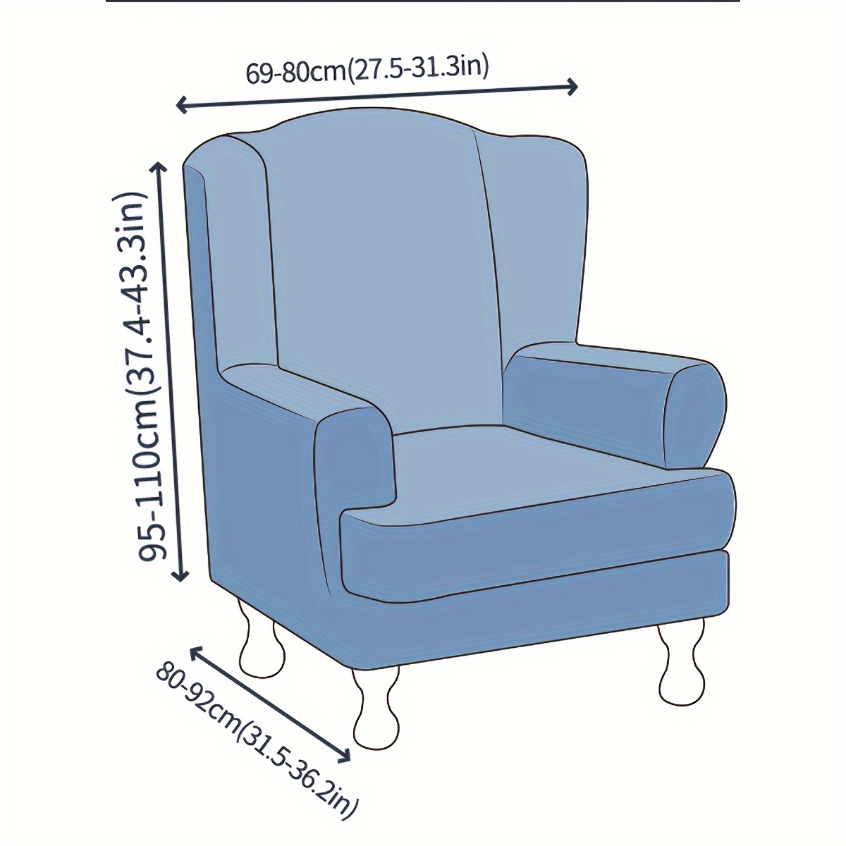 bohemian chic 2pcs wingback chair slipcover set   polyester   sofa covers for living room bedroom decor 2