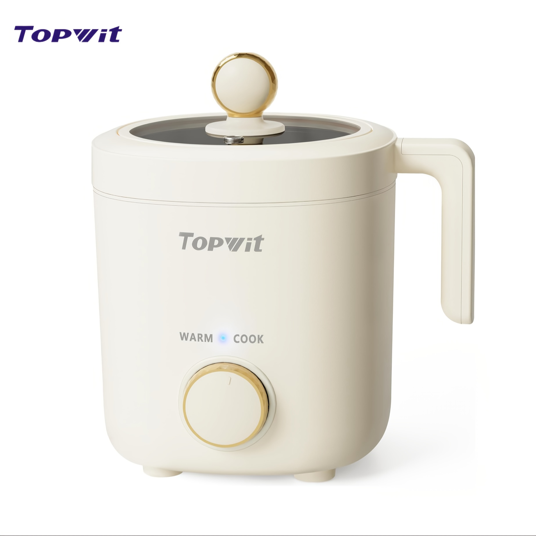 TEMU Topwit Rice Cooker Small, 2-cups , 1.2l Mini Rice Cooker With Coating, Bpa Free, Portable Rice Maker With & Function, Beige