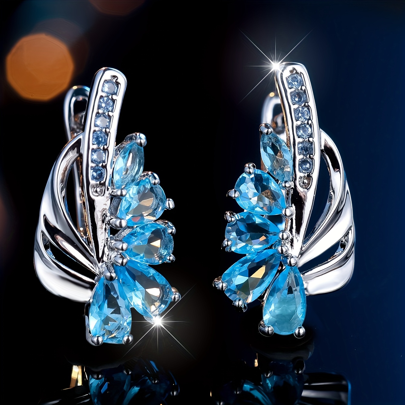 Women's Luxurious Elegant Drop Earrings with Synthetic Zirconia