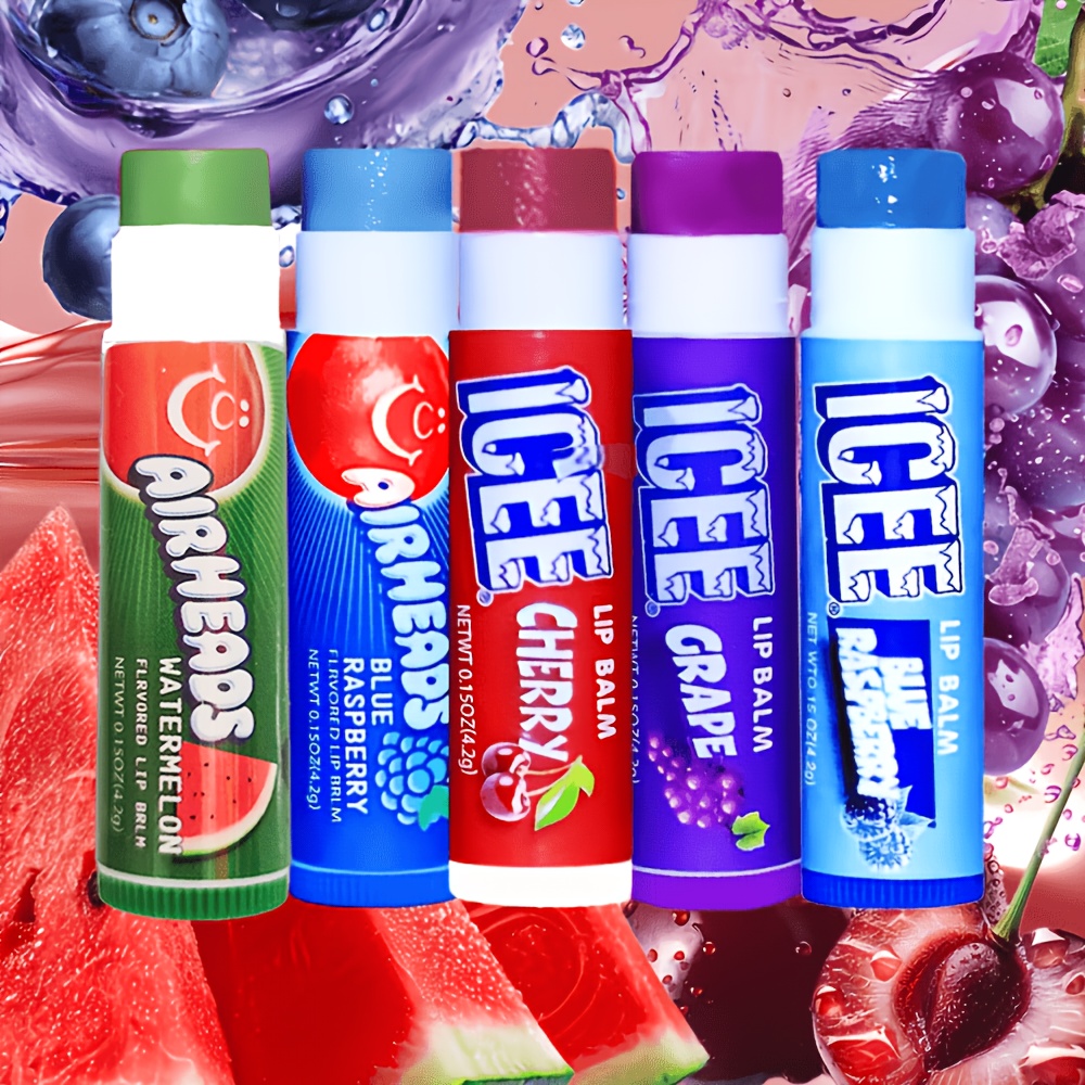 Bálsamo Labial con Sabor a Frutas, 5 Tonos