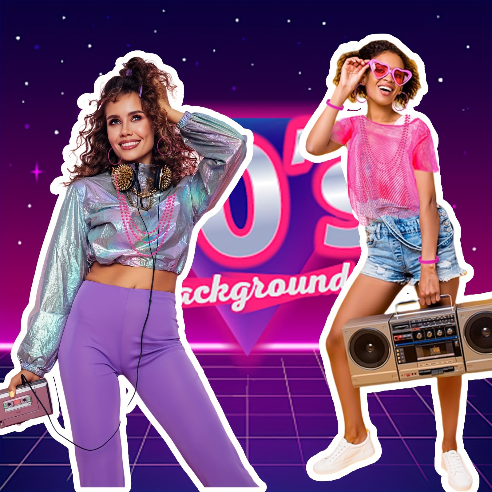 80s retro party dress women: complete costume outfit Temu