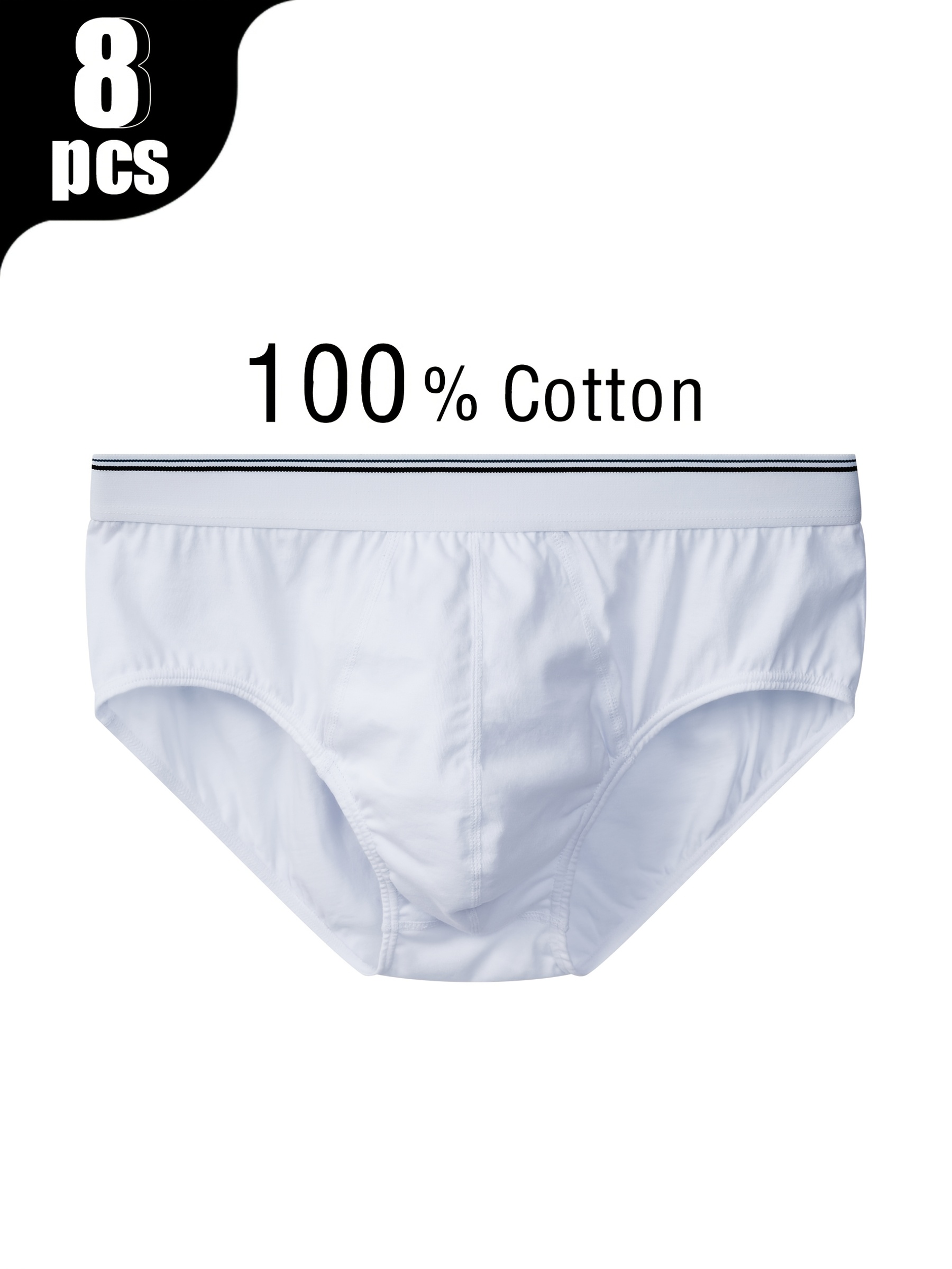 set of 8 white briefs cotton mens briefs