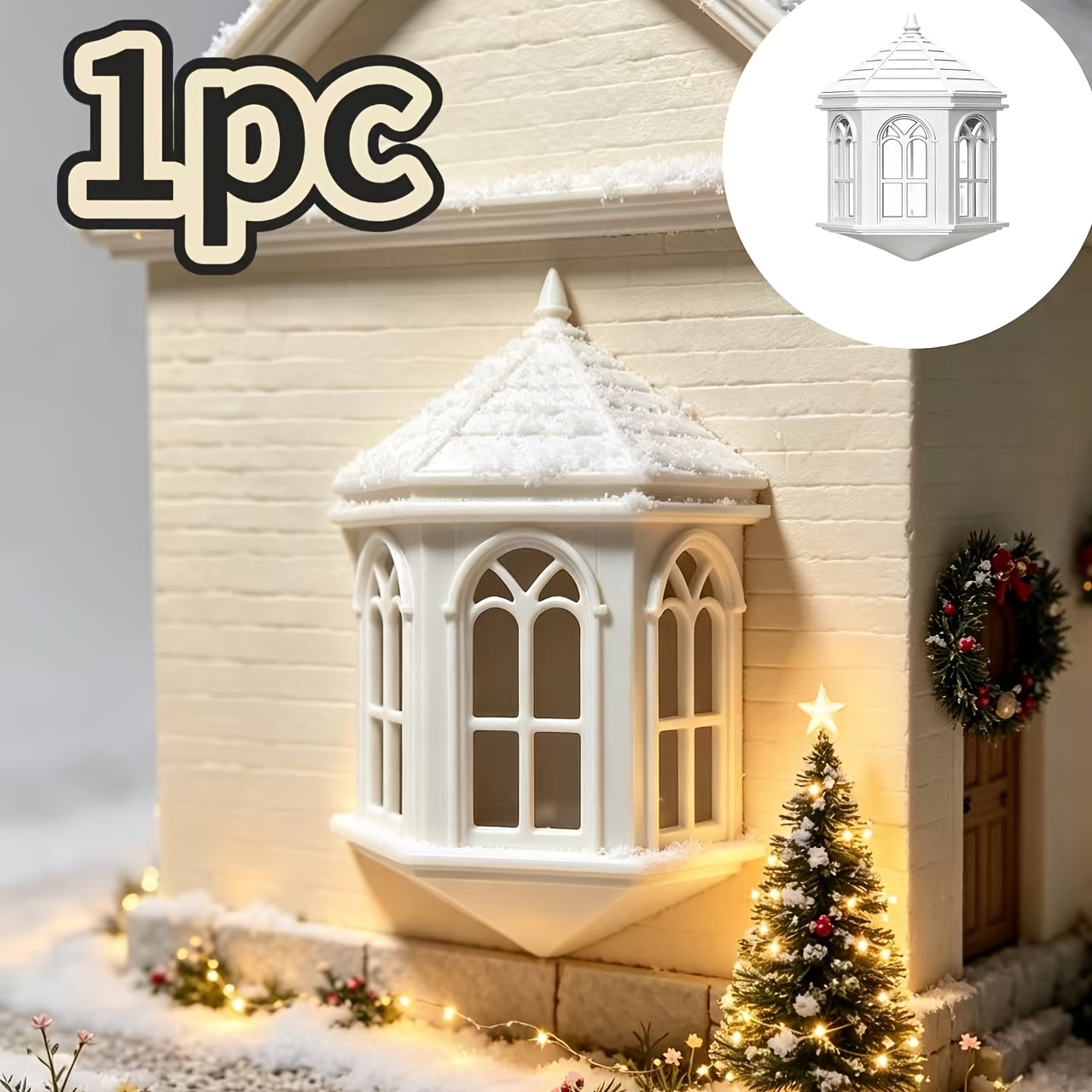 TEMU 1pc, New Mini Plastic Victorian Window Model, Suitable For Dollhouse Decoration Accessories, For 1:12 Dollhouse Handmade Decorative Models, Diy