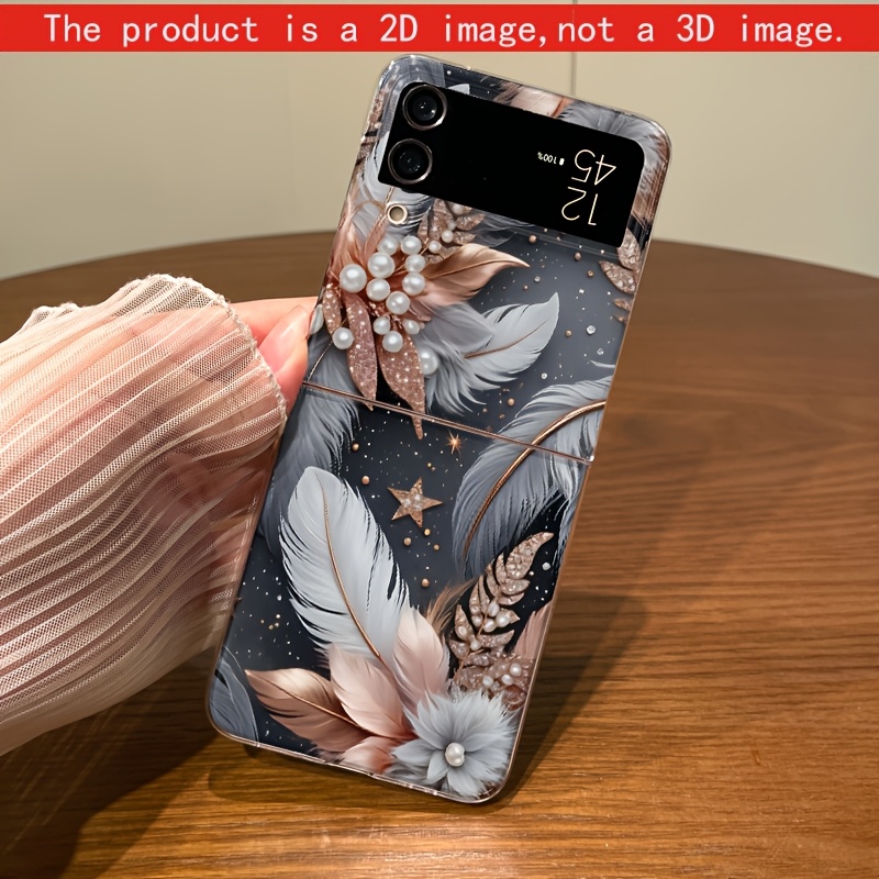 TEMU Phone Case - [2d Flat] Transparent Foldable Anti-drop Phone Case, Dark Gray With Starry Sky Background, Integrating Light Gray And Light