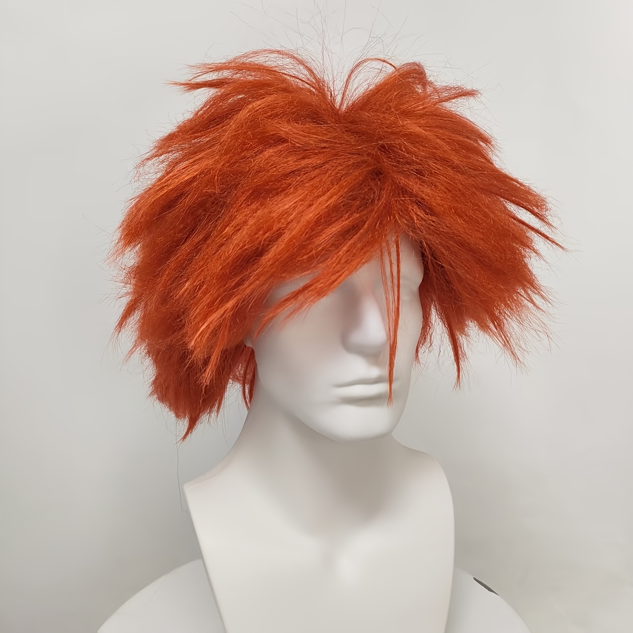 TEMU Aoife Halloween/carnival, 12-inch Short Fluffy Layered Cosplay Synthetic Fiber Wig, Non-lace Men's Wig, Halloween Anime Convention Stage