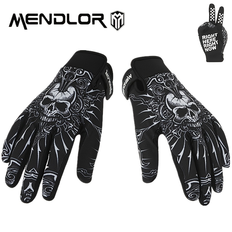 E-shop Fahrradhandschuhe - Vollfingerhandschuhe mit Totenkopf-Design, geeignet für Motorräder, Rennwagen, Mountainbikes und Rennräder