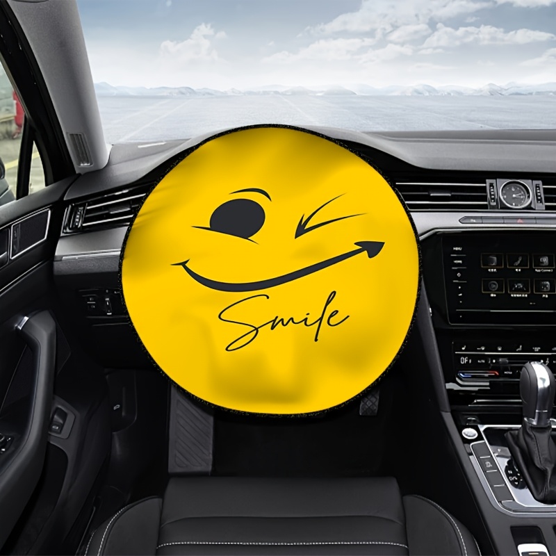 TEMU Summer Sunshade Steering Wheel Cover, Car Interior Decor Item, Driving Cooler And Comfortable, Fashionable Easy Design, Enhancing Car Interior