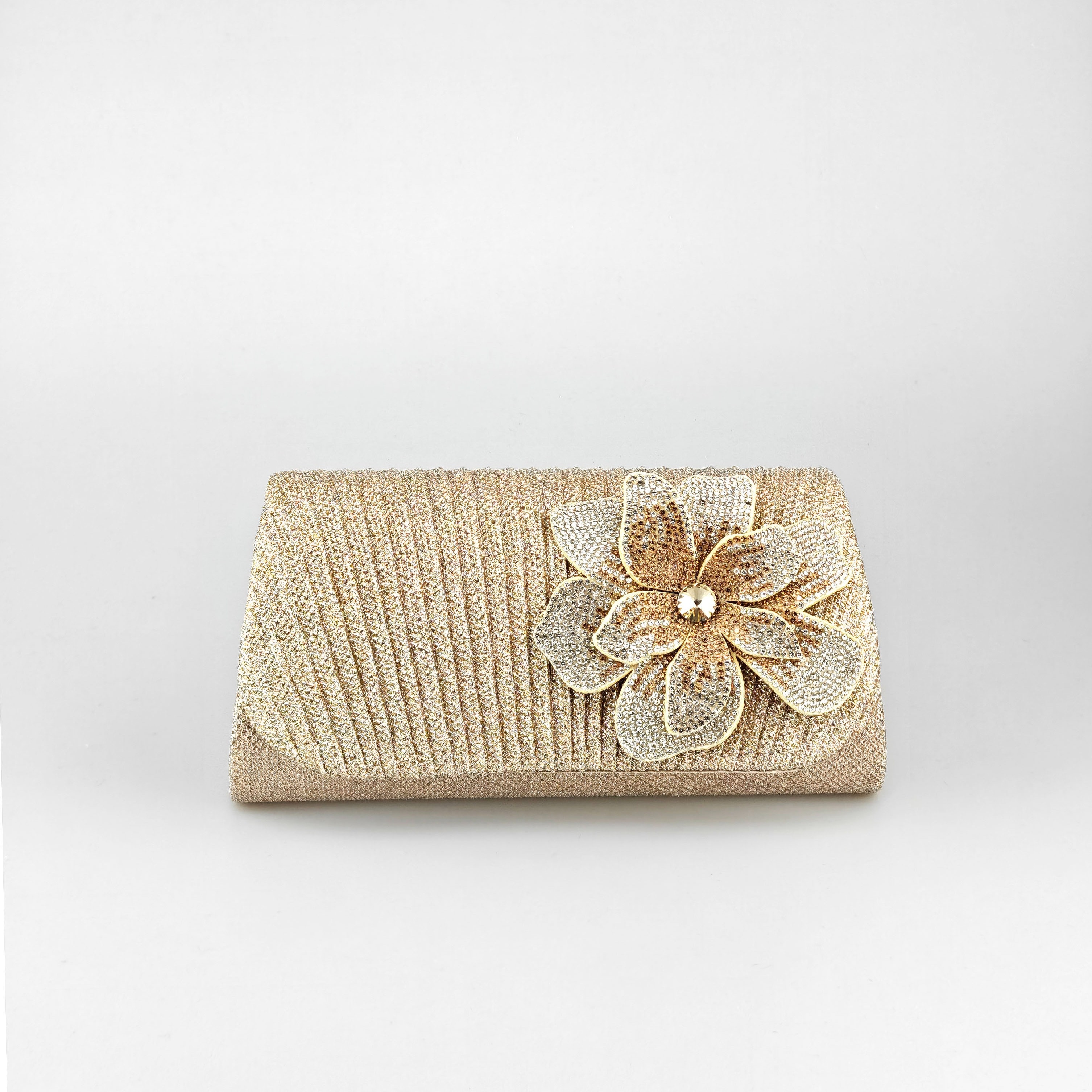 TEMU A Luxurious And Elegant Golden 3d Floral Clutch, With A Sophisticated Evening Outfit Or A Stylish Crossbody Bag
