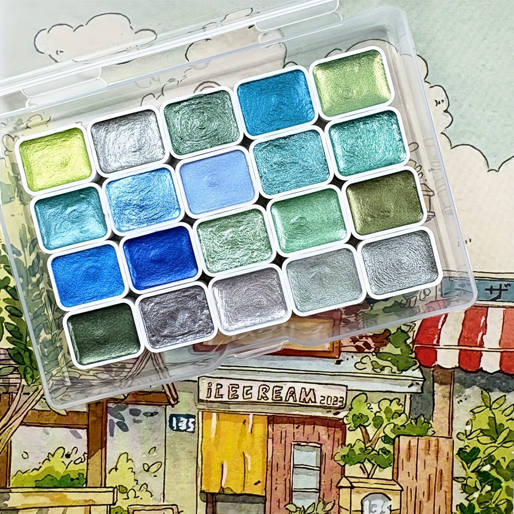 Set De Acuarela Portátil De Madera – 24 Colores Y Bloc Incluido – Ideal Para Artistas Y Principiantes En Viajes