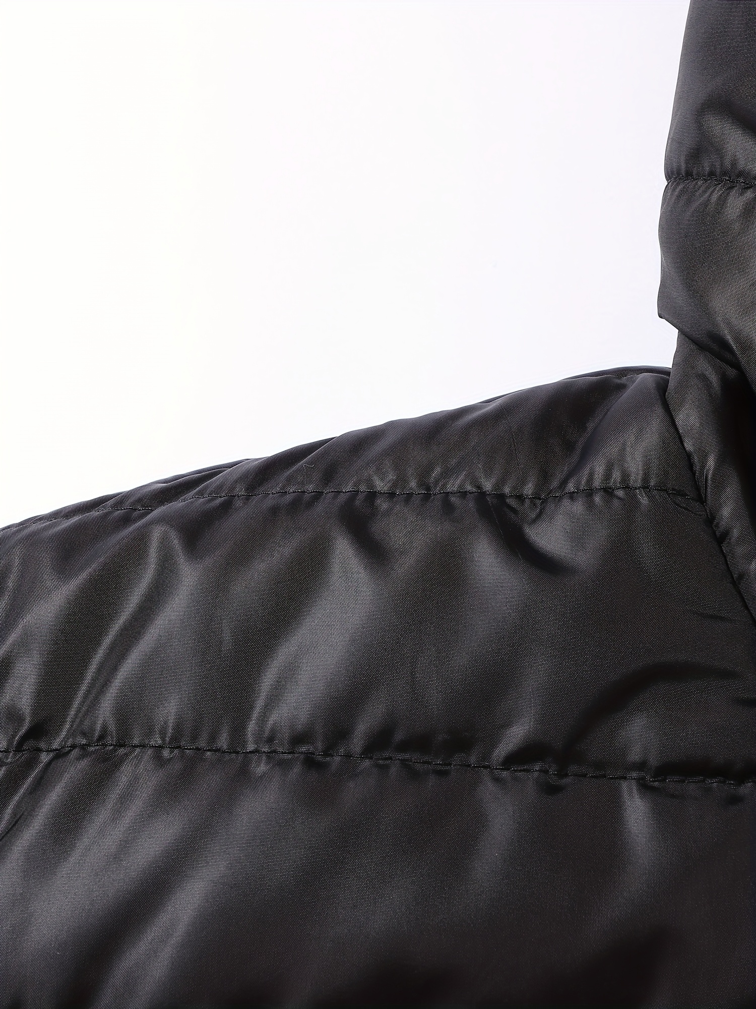 男士冬季保暖连帽外套，男士冬季防风夹克，带拉链口袋、连帽及宽松版型 - 聚酯填充保暖外套，适合户外活动、跑步、钓鱼、休闲穿搭 - 纯色设计排骨衣 商品详情 3