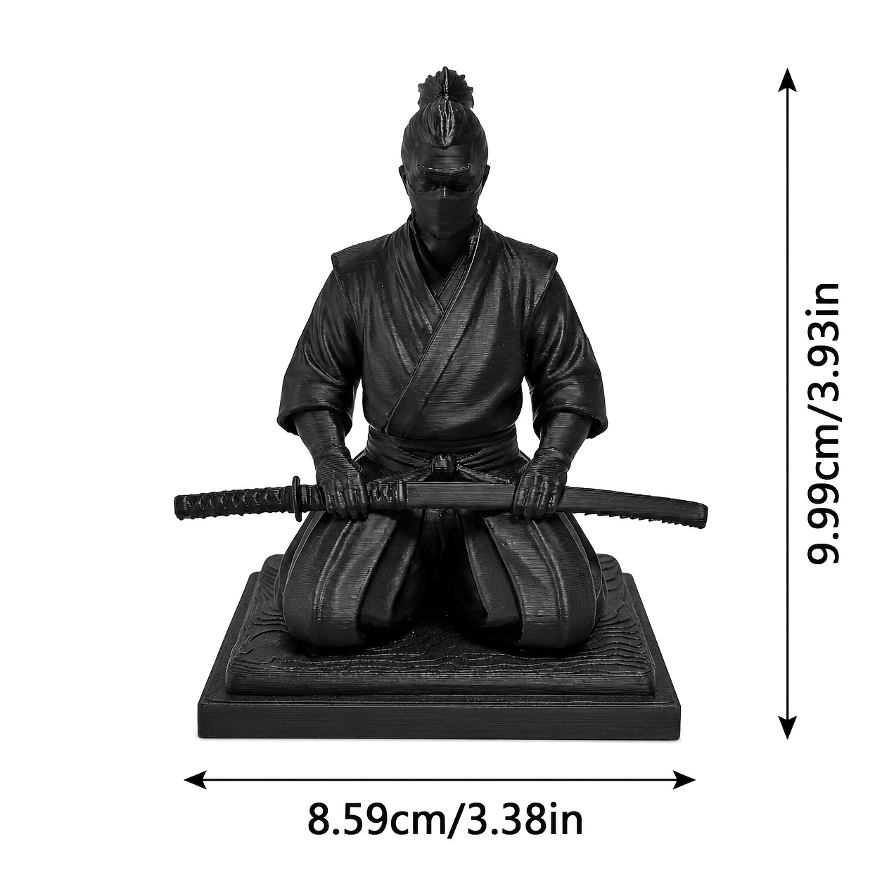 TEMU Japanese Kneeling Statue With - Plastic Zen Meditation Figure Suitable For Desktop, Shelf Decor, Collectible Display - Ideal Gift For Men,
