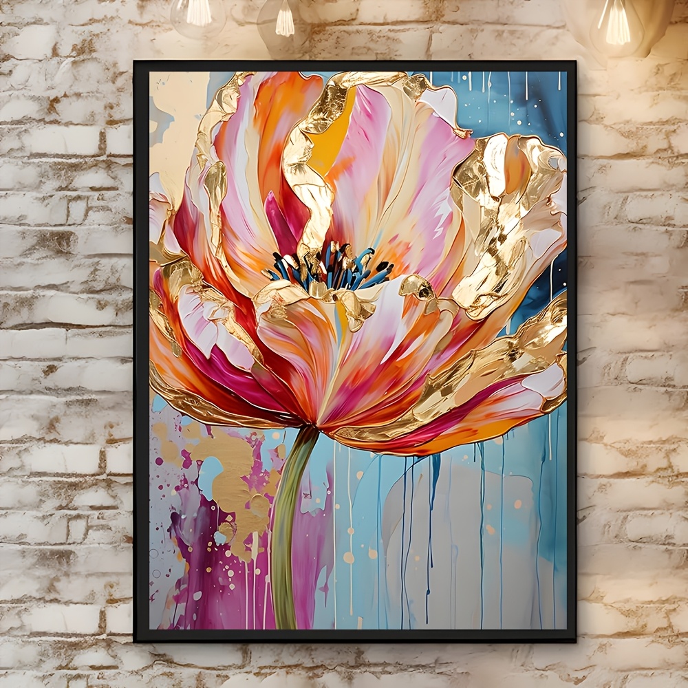 

12x16 Inch Abstract Floral Canvas Print, Modern Painting, Other Material, For Living Room And Bedroom Decor