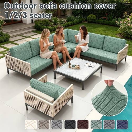1 2 3 seater cross texture velvet jacquard outdoor courtyard indoor home universal sofa cushion protector cover sofa cover sofa cushion backrest replacement cover soft comfortable