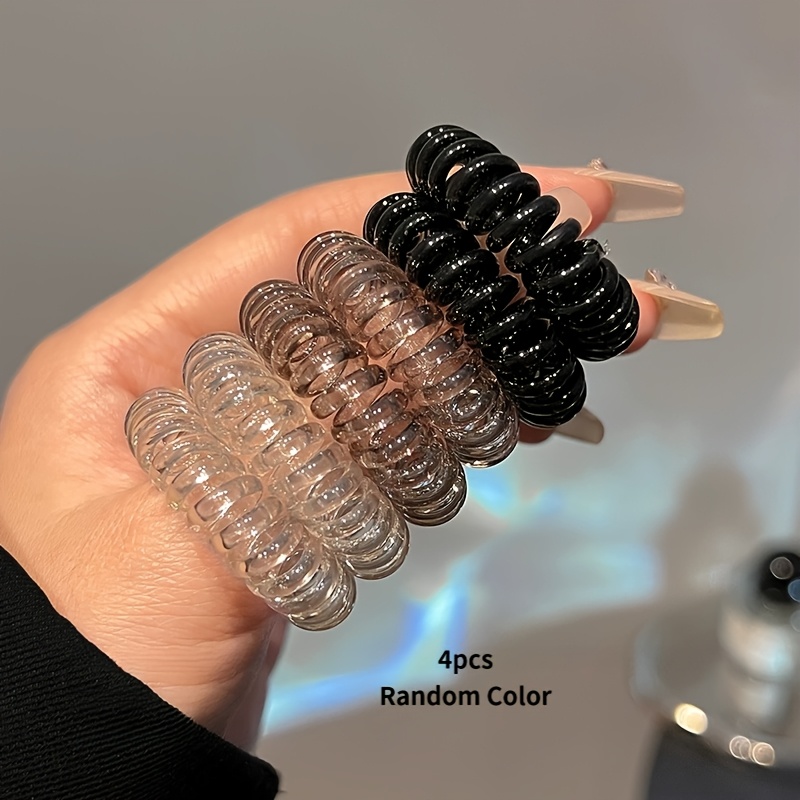 Women' Hair Tie – Damage-free Hairband In Random Colors, Suitable For Hair Ponytail Holders – Wrinkle-free, No-dent Coil, Telephone Cord Style | Ideal Gift For Women