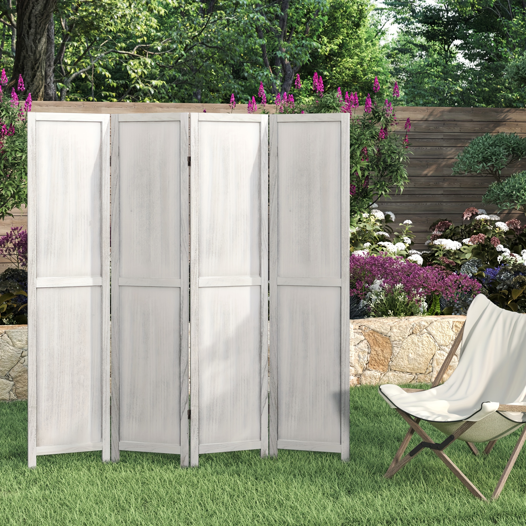 4/6 Panels Room Divider Screen - 360° Adjustable Folding Panels, 91