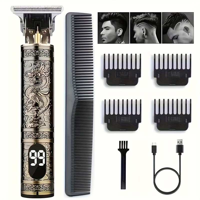 Image of Yaiawisu Men' Electric Cordless Hair Clippers & Beard Trimmer With Lcd Screen, Usb Rechargeable Cordless Shaver Suitable For Shaving, Tummy Trimming, System, Usb- Grooming For And Travel