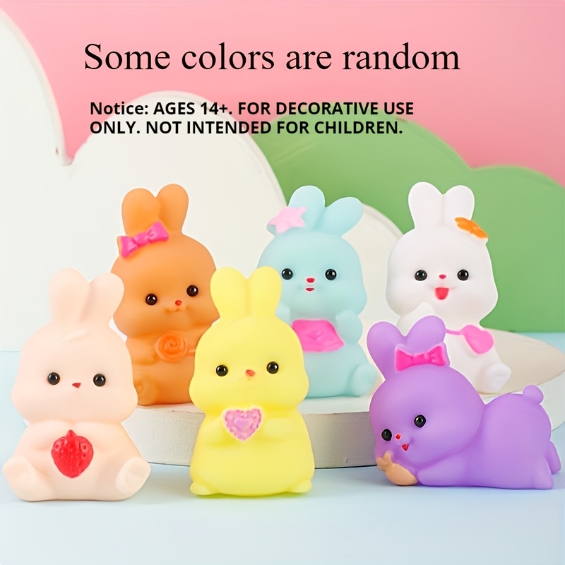 Image of 6pcs Easter Bunny Ornament, Creative Desktop Decor, Random Color, Crafts Office Room Ornament, Collectible Figurines For Easter Thanksgiving Christmas Decorations, New Year Valentine's Day Gift