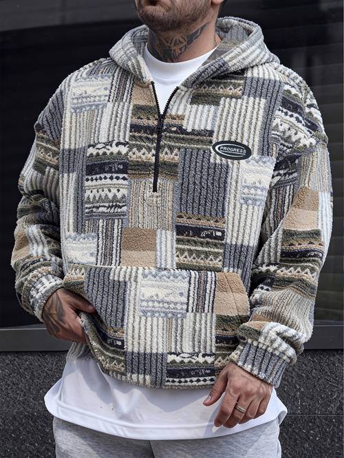sudadera con capucha y cremallera para hombre, estampado moderno, bolsillos , y acolchado, gruesa y para uso , viajes, reuniones informales y sociales, nueva sudadera de larga para otoño/invierno