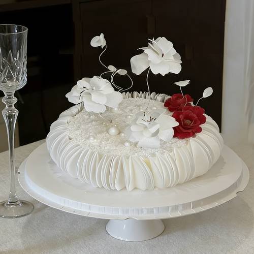120 160 210pcs 3d round cake decorations diy swan and rose flower shaped cake borders spherical baking decorations