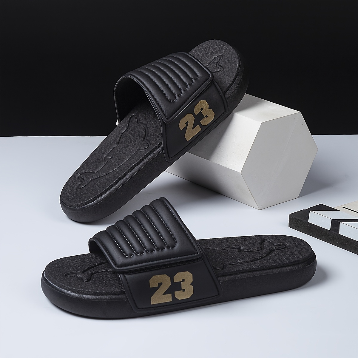 mens indoor outdoor slide sandals a single strap featuring  display picture 3