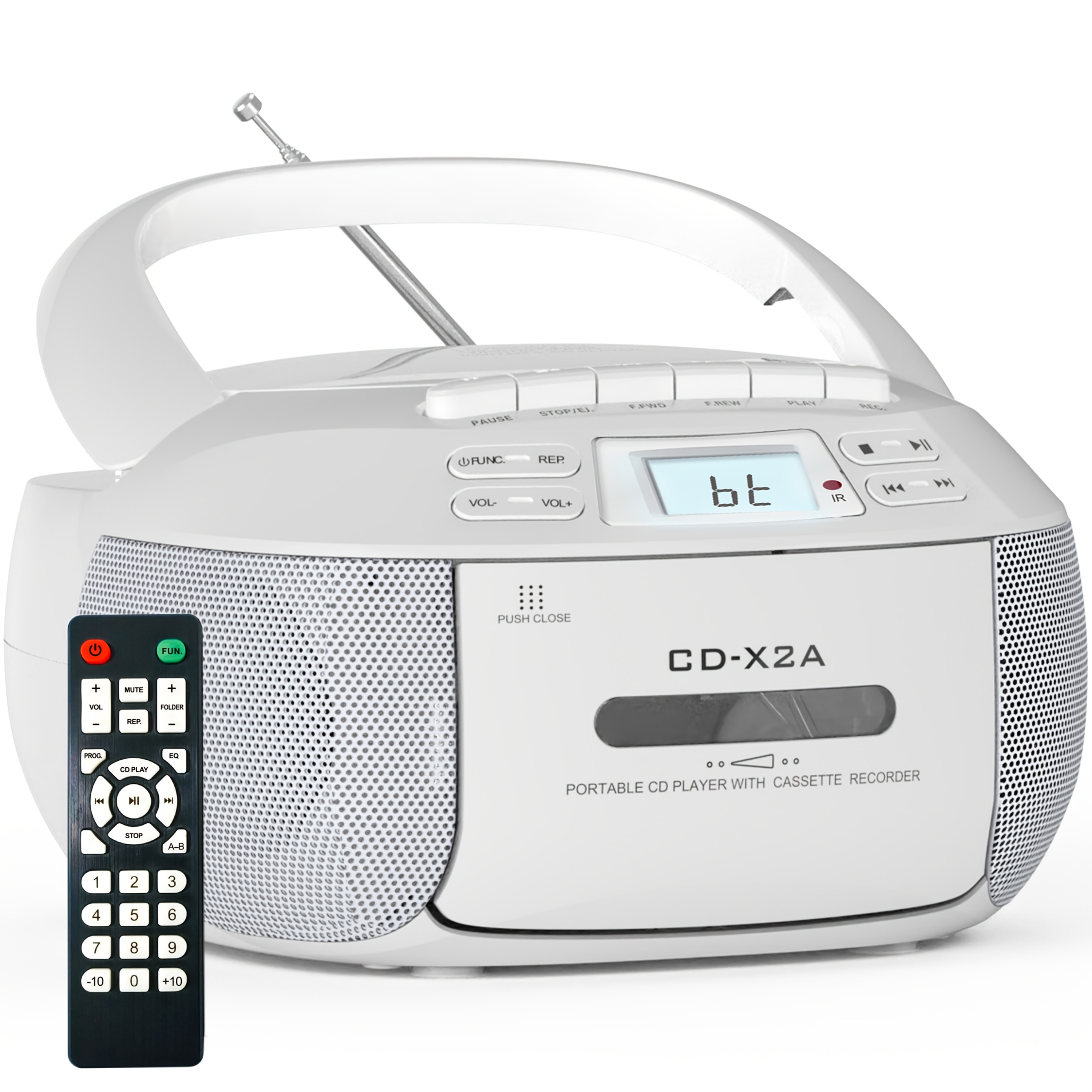 Boombox Cd Cassette Player Combo, Portable Cd Player For Home With Bluetooth, Cd Cassette Player Boombox With Remote Control