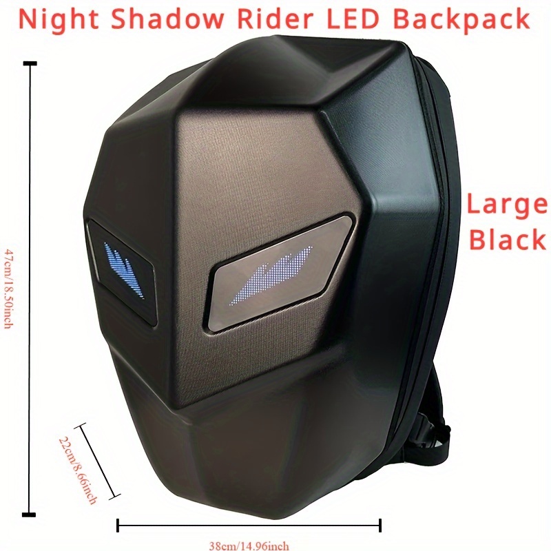 LED Rider Backpack ブラック Rider LED Motorcycle Backpack Luminous LED Men Motorcycle