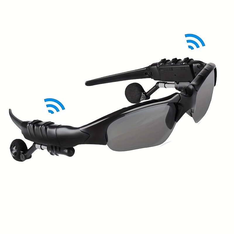 BRIAME Smart Wireless Glasses with Active Noise Cancellation, Stereo Earbuds & Microphone - USB Type-C Rechargeable Lithium Battery, Hands-Free Calls & Music Streaming, Volume Control, No Charger Included - Ideal for Gaming & Everyday Use, Gaming Headset | Modern Tech Accessory | Wireless Headphone