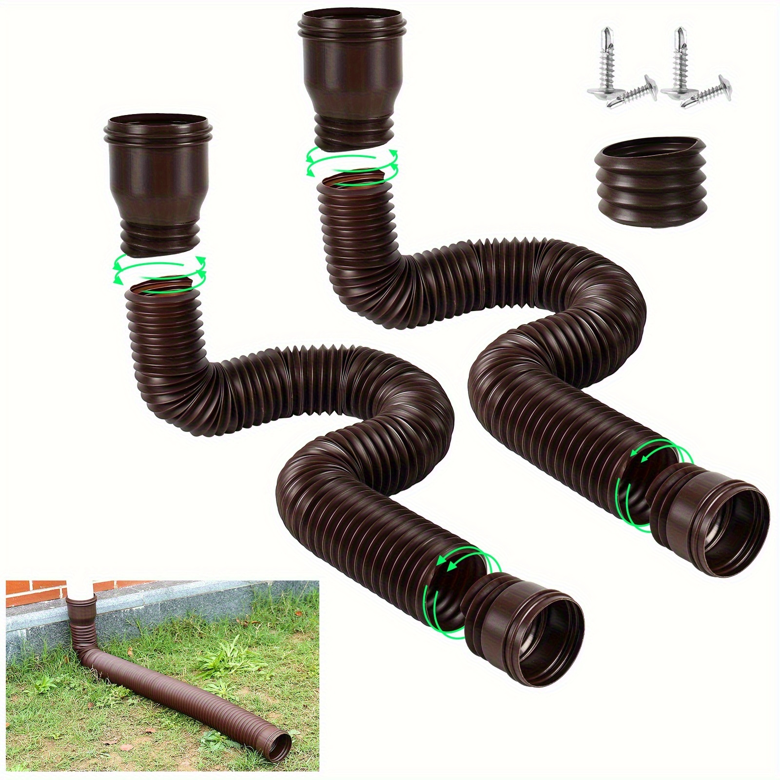TEMU Tubo di 1 pz/2 pz - Tubo di scarico espandibile, flessibile e durevole con prestazioni affidabili in condizioni meteorologiche avverse | Design