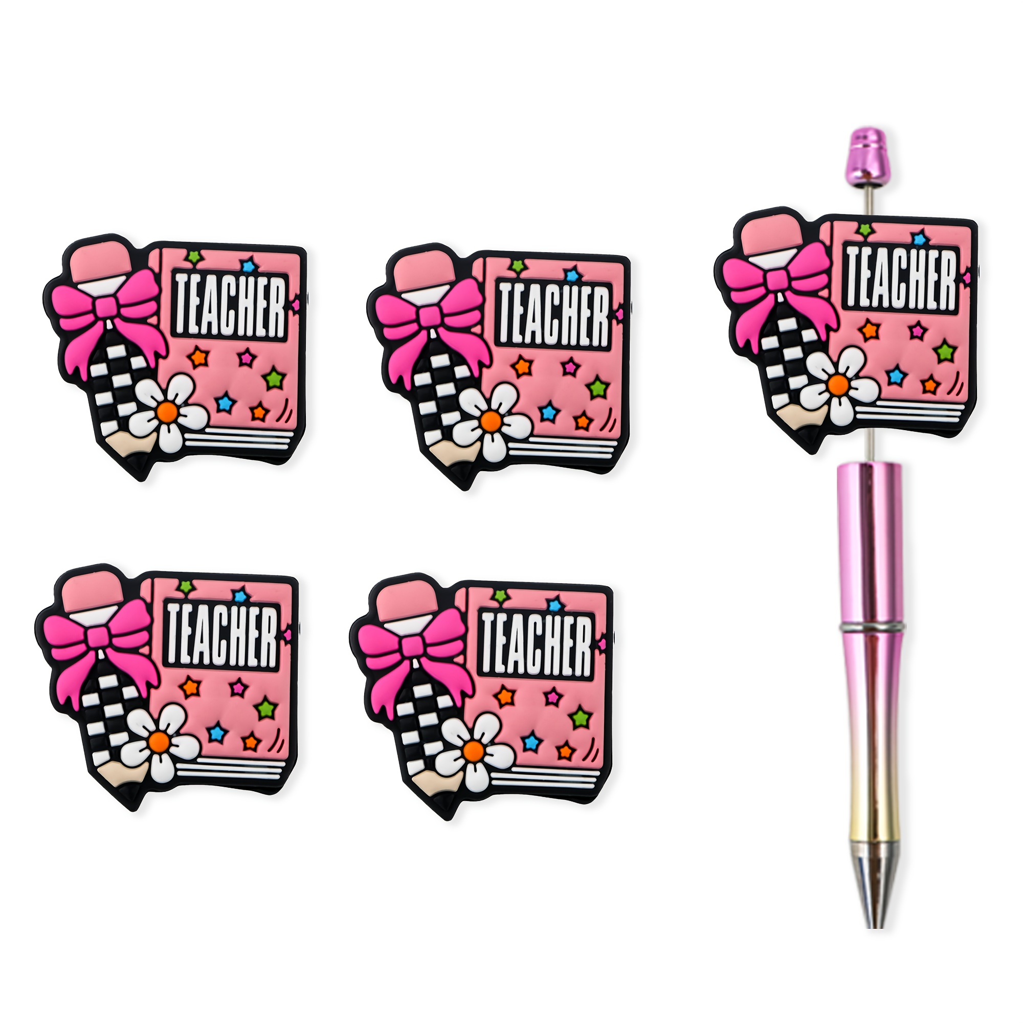 

6pcs Teacher , For Diy Pen Decoration, Keychain Pendants & Projects