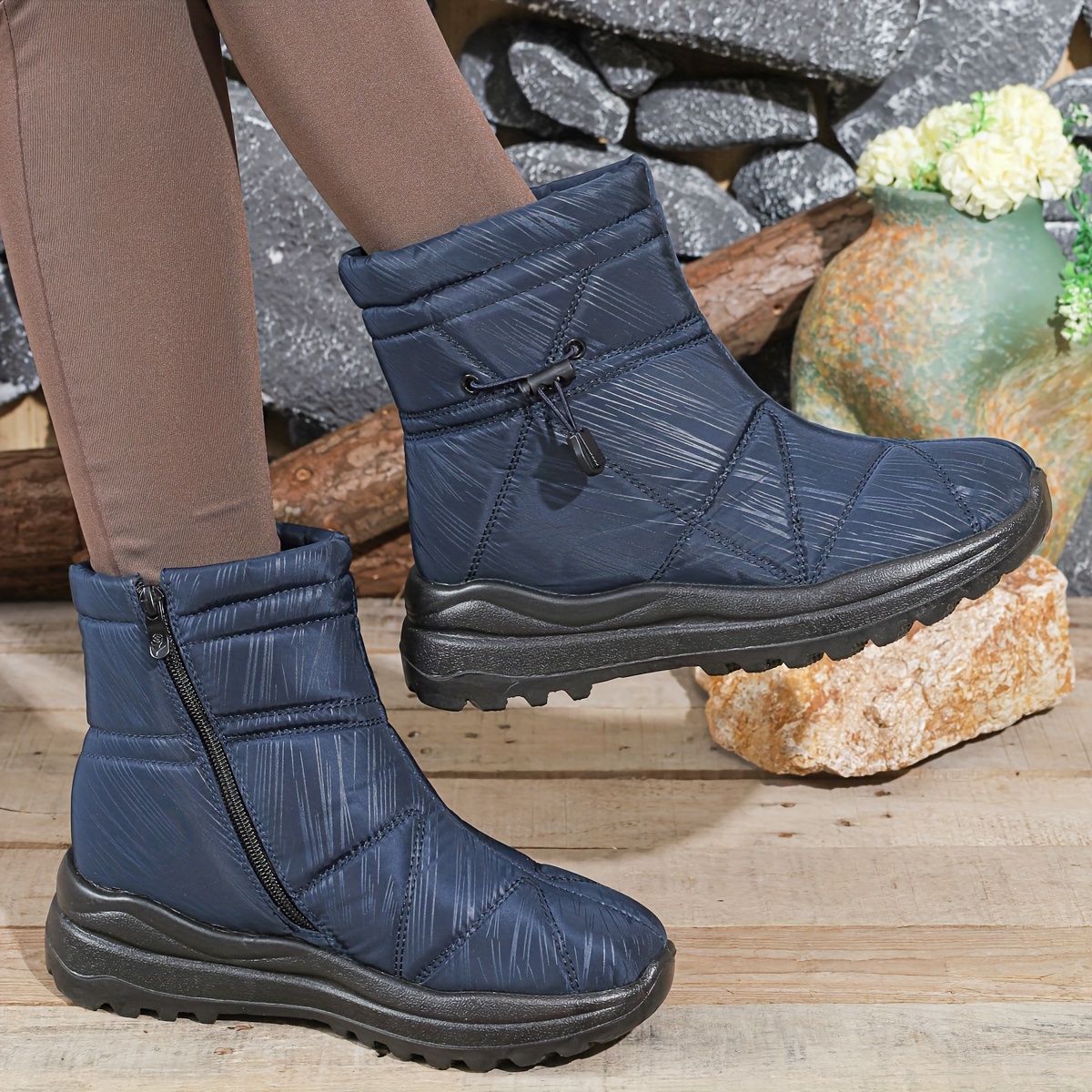 winter womens warm snow boots fleece lined ladies footwear gifts for women suitable for plus size ladies boots stylish thick soled womens shoes for outdoor activities Product details 3