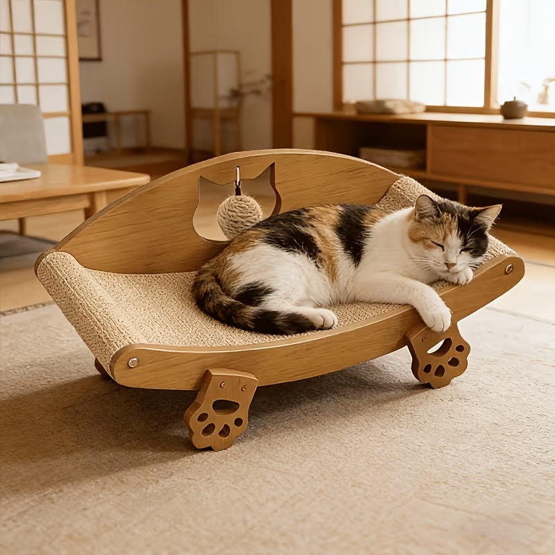 The Sisal Cat Scratch Sofa with Toy Balls Is Durable And Suitable for Cat Claws. It Is an Indoor Sisal Cat Scratch Bed, a Scratch Pad Hammocker, a Cat Chair, a Natural Sisal Cat Scratch Column — Zaynora Luxury Marketplace