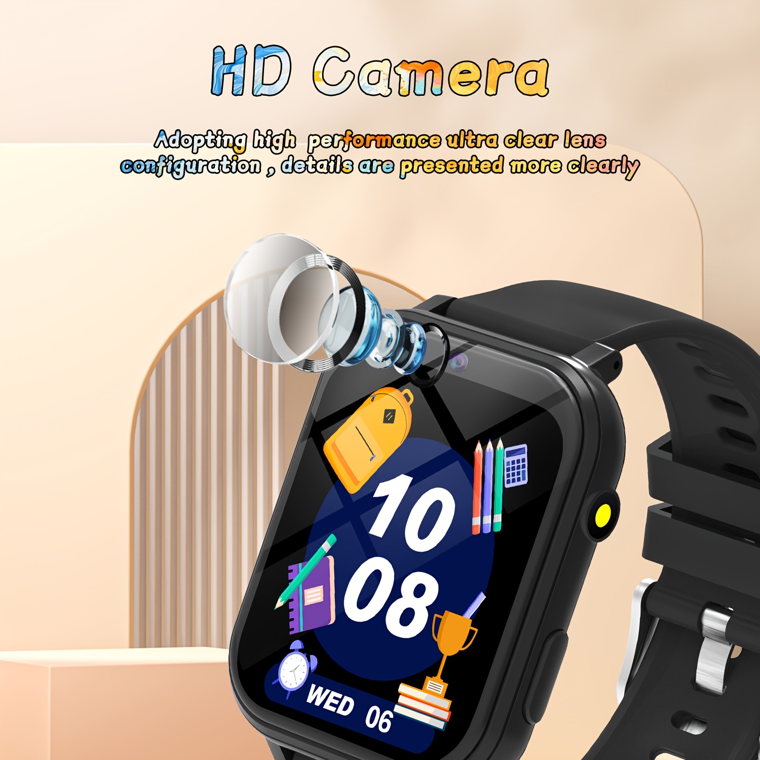 Smartwatch voor Kinderen - Educatief Spelhorloge met 18 Ingebouwde Games, Camera, Video-opname, Muziekafspelen, Stappenteller, Wekker, Zaklampje – Het Perfecte Cadeau voor Tieners en Kinderen, Leuk Lerend Gadget, Activiteiten Tracker Voor Kids, Kleurrijk Horloge Verwarmd Draagcomfort Stevige Constructie Multifunctionele Accessoire Schoolleeftijd