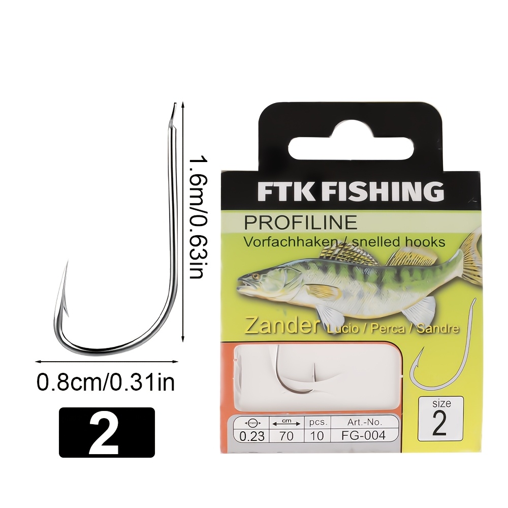 Image of Ftk 10pcs Tied Hooks, Carbon Fiber Line, High-carbon Steel Hooks, And Fishing Hooks, Fishing Tools, And Fishing Tying Kit