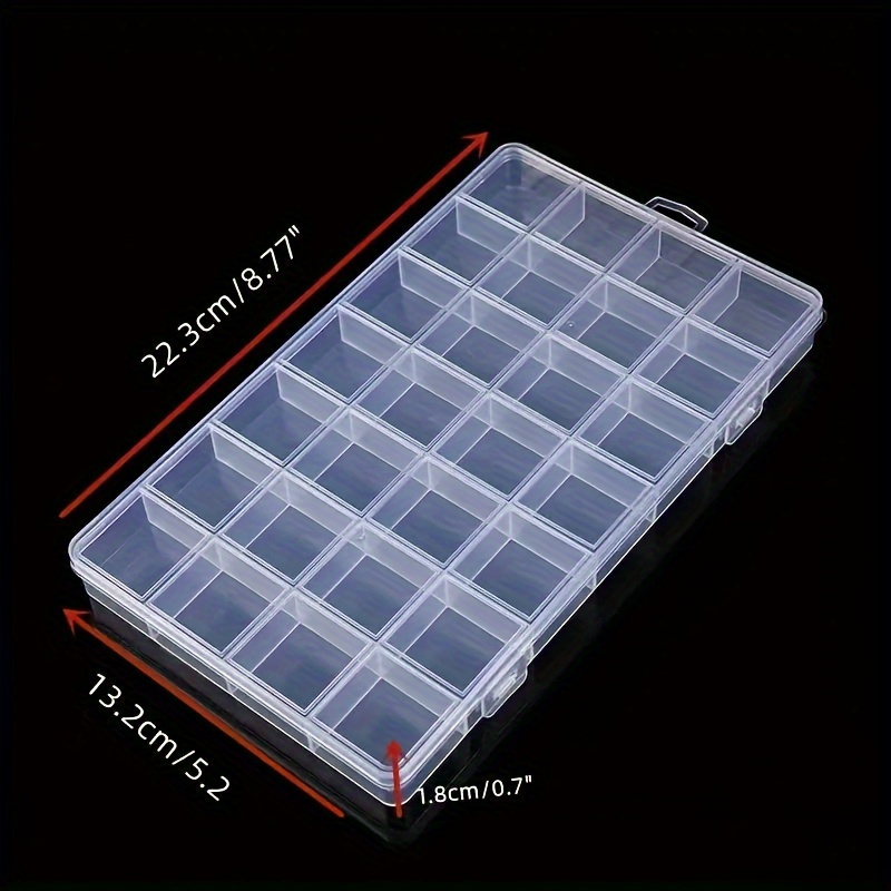 25 Grids Clear Plastic Organizer Box With Adjustable - Temu