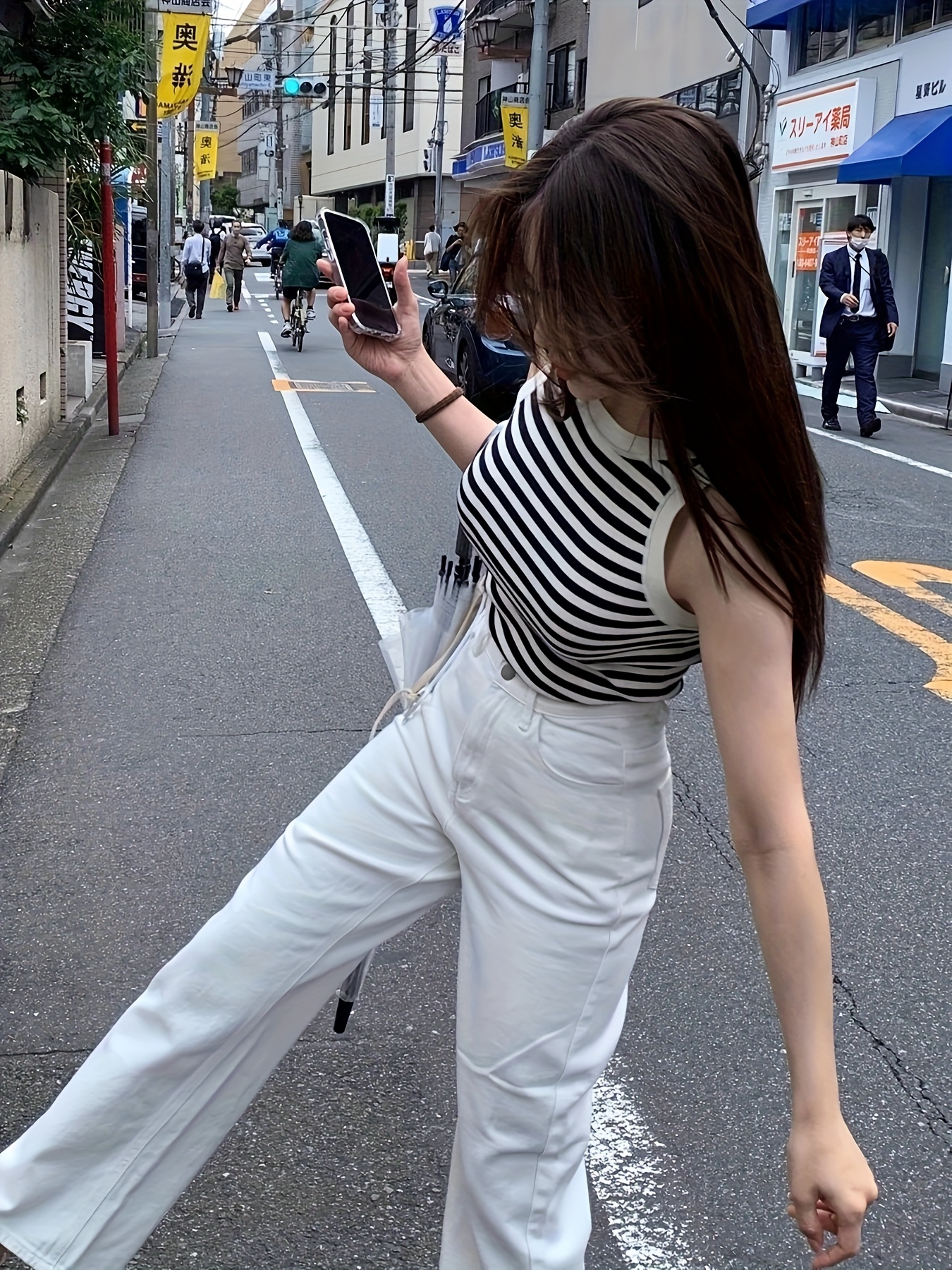 korean   versatile halter striped vest suspender womens outerwear 2024 summer     hot top inner early autumn details 1